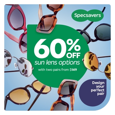 60% Off Sun Lens Options With Two Pairs From $149 & 20% Off Contact Lenses icon